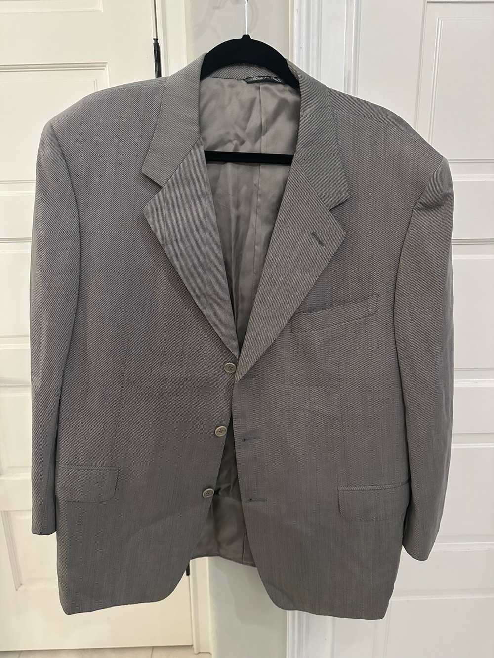 Canali 100% Wool Blazer Mens 54 S EU 44 S US Grey Micro Stripe 3 Button Italy